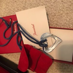 Baccarat necklace blue heavy weight new with box, bag and card